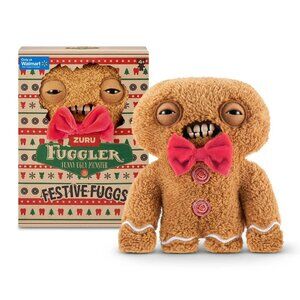 Fuggler Funny Ugly Monster Festive Fuggs GINGERBREAD 9" Plush Brown